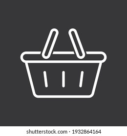 shopping basket icon on grey background