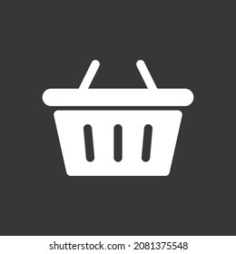 Shopping basket icon on grey background
