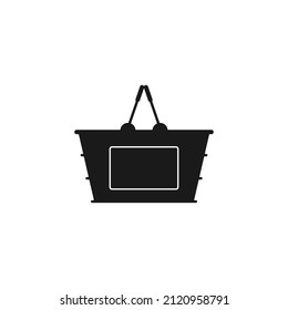 Shopping basket icon on white background.