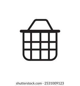 Shopping basket icon on white background. Vector illustration.