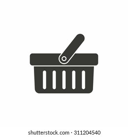Shopping basket  icon  on white background. Vector illustration.
