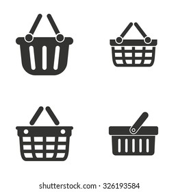 Shopping basket  icon  on white background. Vector illustration.