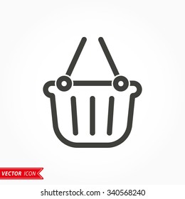 Shopping basket  icon  on white background. Vector illustration.