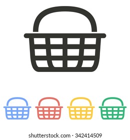 Shopping basket  icon  on white background. Vector illustration.