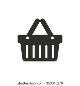 Shopping basket  icon  on white background. Vector illustration.