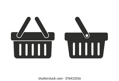 Shopping basket  icon  on white background. Vector illustration.