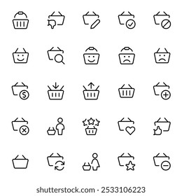 Shopping basket icon, online shopping, cart, vector icons. Flat vector icon for apps, ui and websites.