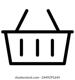 Shopping basket icon with outline style