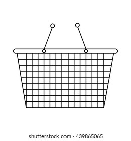 Shopping basket icon, outline style