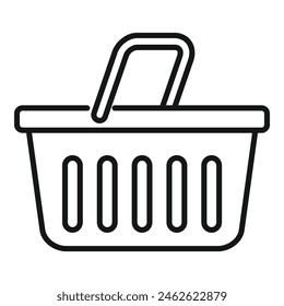 Shopping basket icon outline vector. Store sale online. Sell marketing