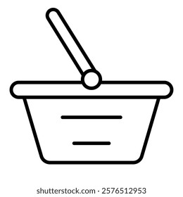 Shopping basket icon Outline vector for web ui