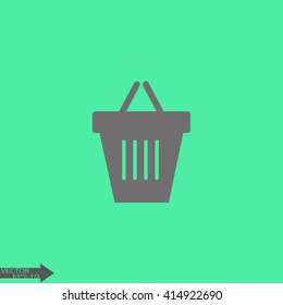 shopping basket icon pictograph web vector eps illustration flat