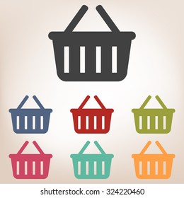 Shopping basket icon set