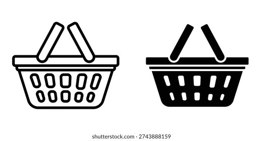 Shopping basket icon set different style collection for web Ui. EPS10