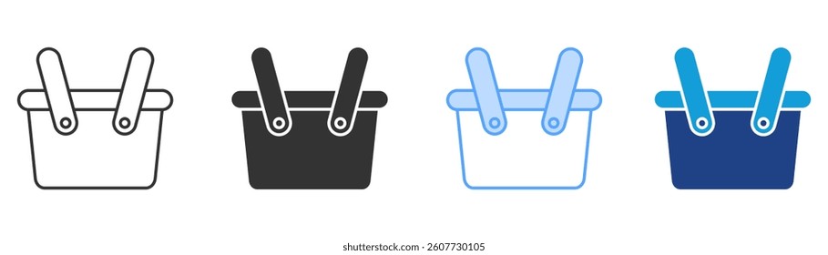 Shopping Basket Icon Set Multiple Style Collection