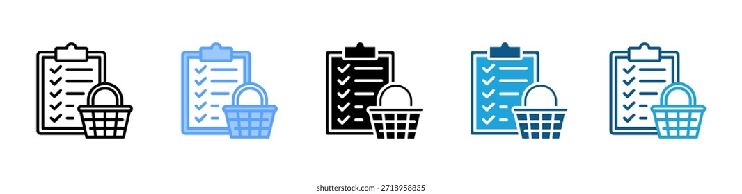 Conjunto de iconos de cesta de compras colección de estilo múltiple