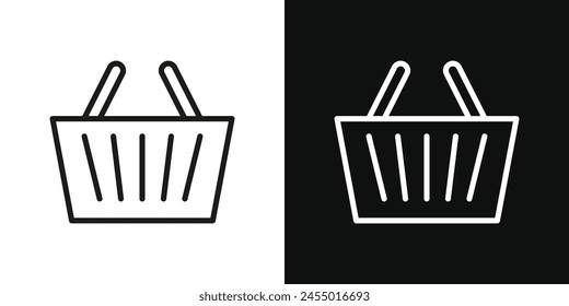 Shopping Basket Icon Set. Supermarket Grocery Buy Basket Vector Symbol Compilation