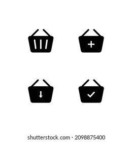 Shopping basket icon set vector