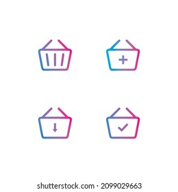 vector conjunto de iconos de la cesta de compras