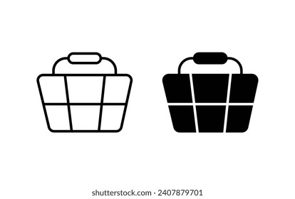 Juego de iconos de la cesta de compras. ilustración vectorial