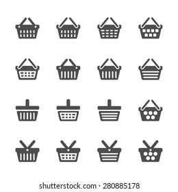 shopping basket icon set, vector eps10.