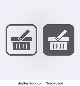 Shopping basket icon set . Vector illustration