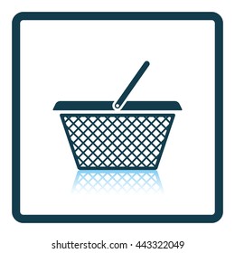 Shopping basket icon. Shadow reflection design. Vector illustration.