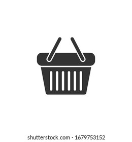 Shopping basket icon in simple design. Vector illustration
