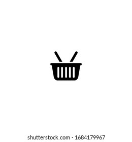 icono de la cesta de compras. simple, plano, negro.