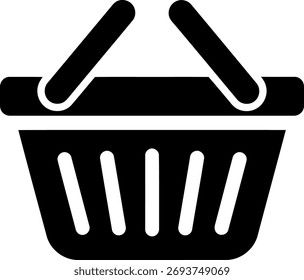 Ícone de cesta de compras vetor de design simples plano vetor de comércio símbolo vetor