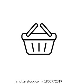 Shopping basket icon. Simple line style for web template and app. Shop, cart, bag, store, online, purchase, buy, retail, vector illustration design on white background. EPS 10