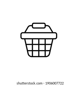Icono de la canasta de compras. Estilo de línea simple para plantilla web y aplicación. Compra, carrito, bolsa, tienda, online, compra, venta, venta al por menor, diseño de ilustración vectorial sobre fondo blanco. EPS 10