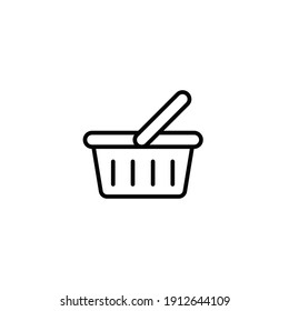 Shopping Basket Icon. Simple Line Style For Web Template And App. Shop, Cart, Bag, Store, Online, Purchase, Buy, Retail, Vector Illustration Design On White Background. EPS 10