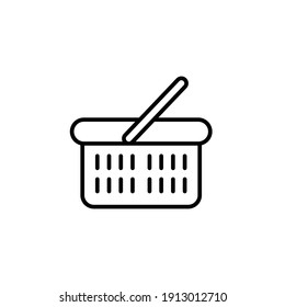 Shopping basket icon. Simple line style for web template and app. Shop, cart, bag, store, online, purchase, buy, retail, vector illustration design on white background. EPS 10