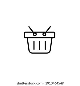 Shopping basket icon. Simple line style for web template and app. Shop, cart, bag, store, online, purchase, buy, retail, vector illustration design on white background. EPS 10