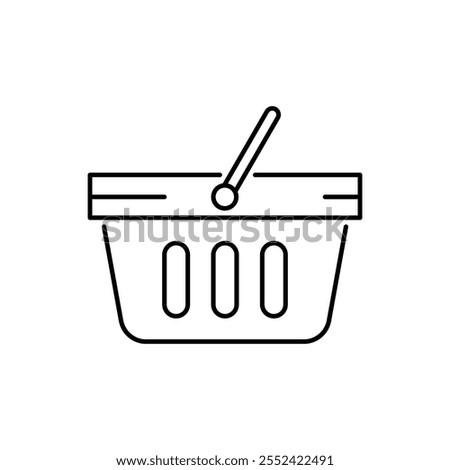 Shopping basket icon. Simple line style for web template and app. Shop, cart, bag, store, online, purchase, buy, retail, vector illustration design on white background. EPS 10