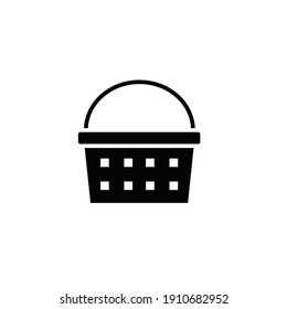 Shopping basket icon. Simple solid style for web template and app. Shop, cart, bag, store, online, purchase, buy, retail, vector illustration design on white background. EPS 10