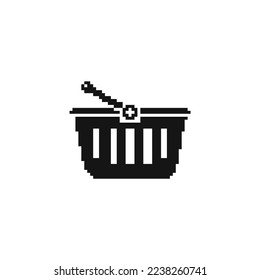 Shopping basket icon. Simple solid style for web template and app. Shop, cart, bag, store, online, purchase, buy, retail, vector illustration design on white background.