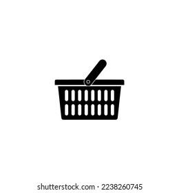 Shopping basket icon. Simple solid style for web template and app. Shop, cart, bag, store, online, purchase, buy, retail, vector illustration design on white background.