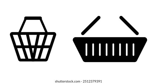 Shopping basket icon. Simple solid style for web template and app. Shop, cart, bag, store, online, purchase, buy, retail, vector illustration design on white background. design eps 10