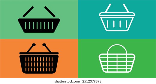 Shopping basket icon. Simple solid style for web template and app. Shop, cart, bag, store, online, purchase, buy, retail, vector illustration design on white background. design eps 10