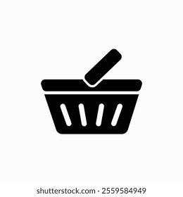 Shopping basket icon. Simple style for web template and app. Shop, cart, bag, store, online, purchase, buy, retail, vector illustration design on white background
