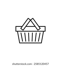Shopping basket icon. simple thin line vector icon