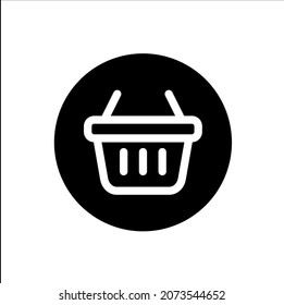 Shopping basket icon, simple vector glyph style