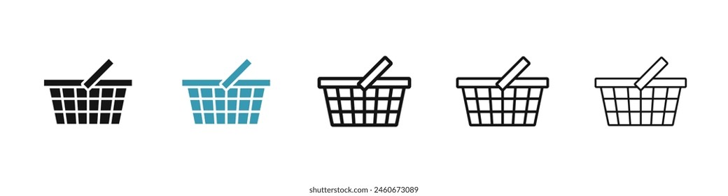 Shopping basket icon suite. Grocery basket icon tailored for UI designs.