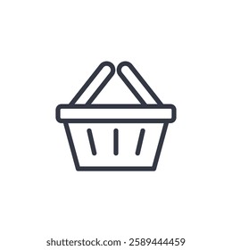 shopping basket icon symbol vector sign isolated on white background illustration for graphic and web design