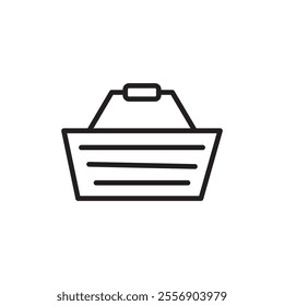 Shopping basket icon Thin line art collection