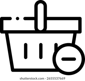 shopping basket icon. Thin Linear Style Design Isolated On White Background