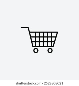 Icono de la cesta de la compra en tres diferentes tamaños de trazo de línea.