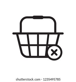 shopping basket icon in trendy flat design 